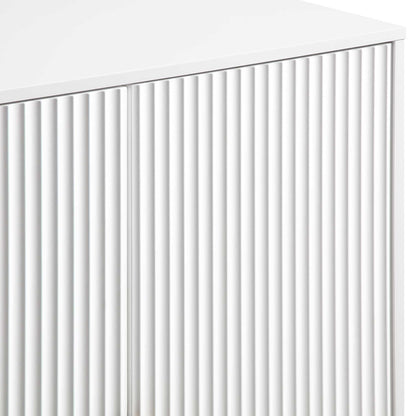 Meuble de rangement Richmond Ridged Highboard, blanc mat