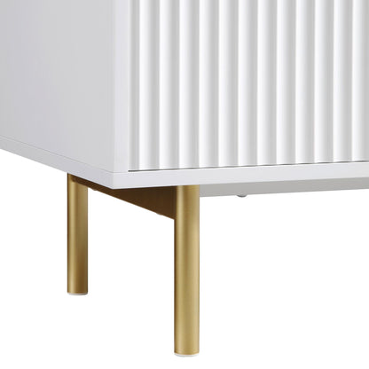 Meuble de rangement Richmond Ridged Highboard, blanc mat