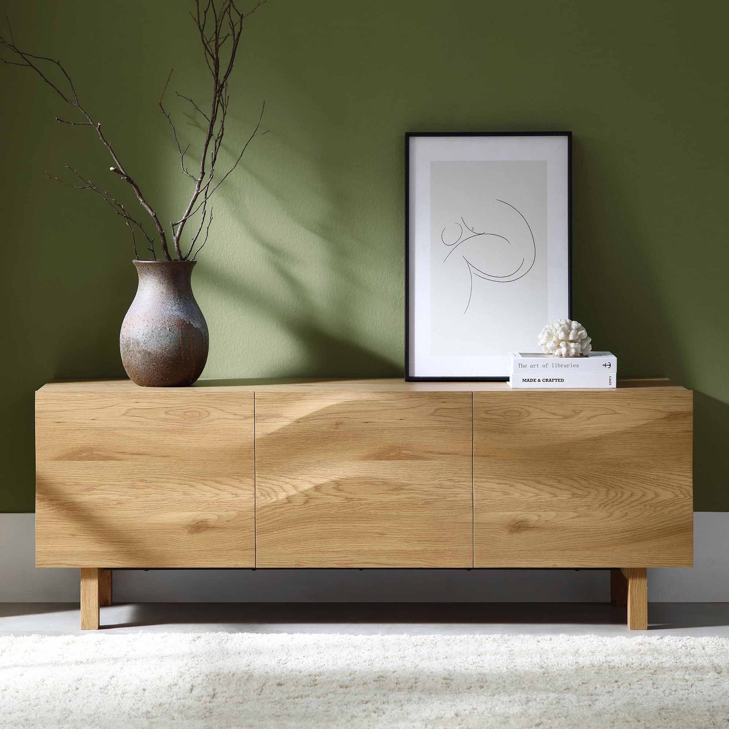 Meuble TV 3 portes Moriko, 150 cm