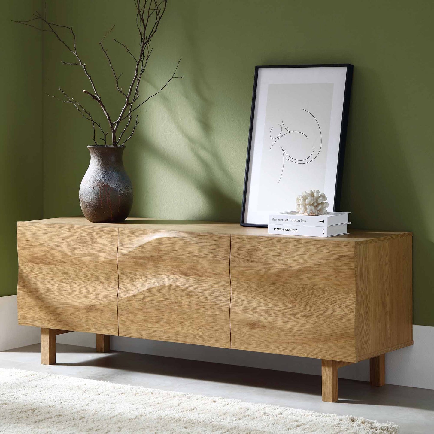 Meuble TV 3 portes Moriko, 150 cm