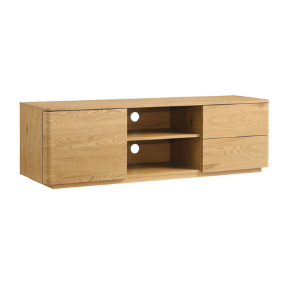 Meuble TV Agnes à bords incurvés, largeur 150 cm, naturel