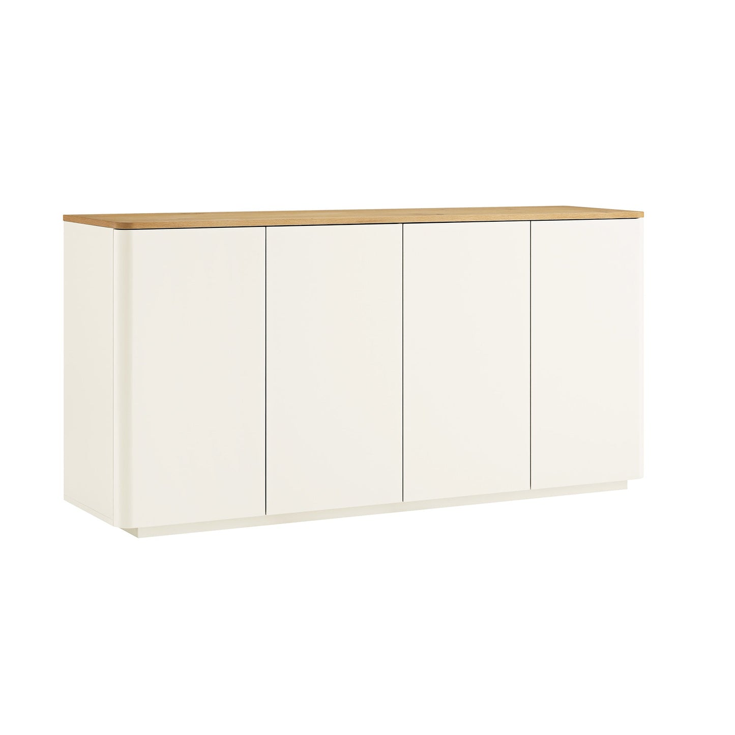 Buffet Agnes à bords incurvés, largeur 150 cm, blanc