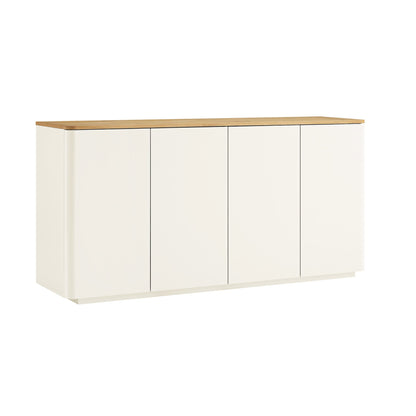 Buffet Agnes à bords incurvés, largeur 150 cm, blanc