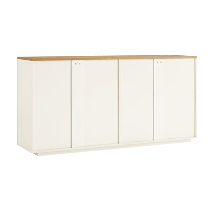 Buffet Agnes à bords incurvés, largeur 150 cm, blanc