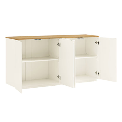 Buffet Agnes à bords incurvés, largeur 150 cm, blanc