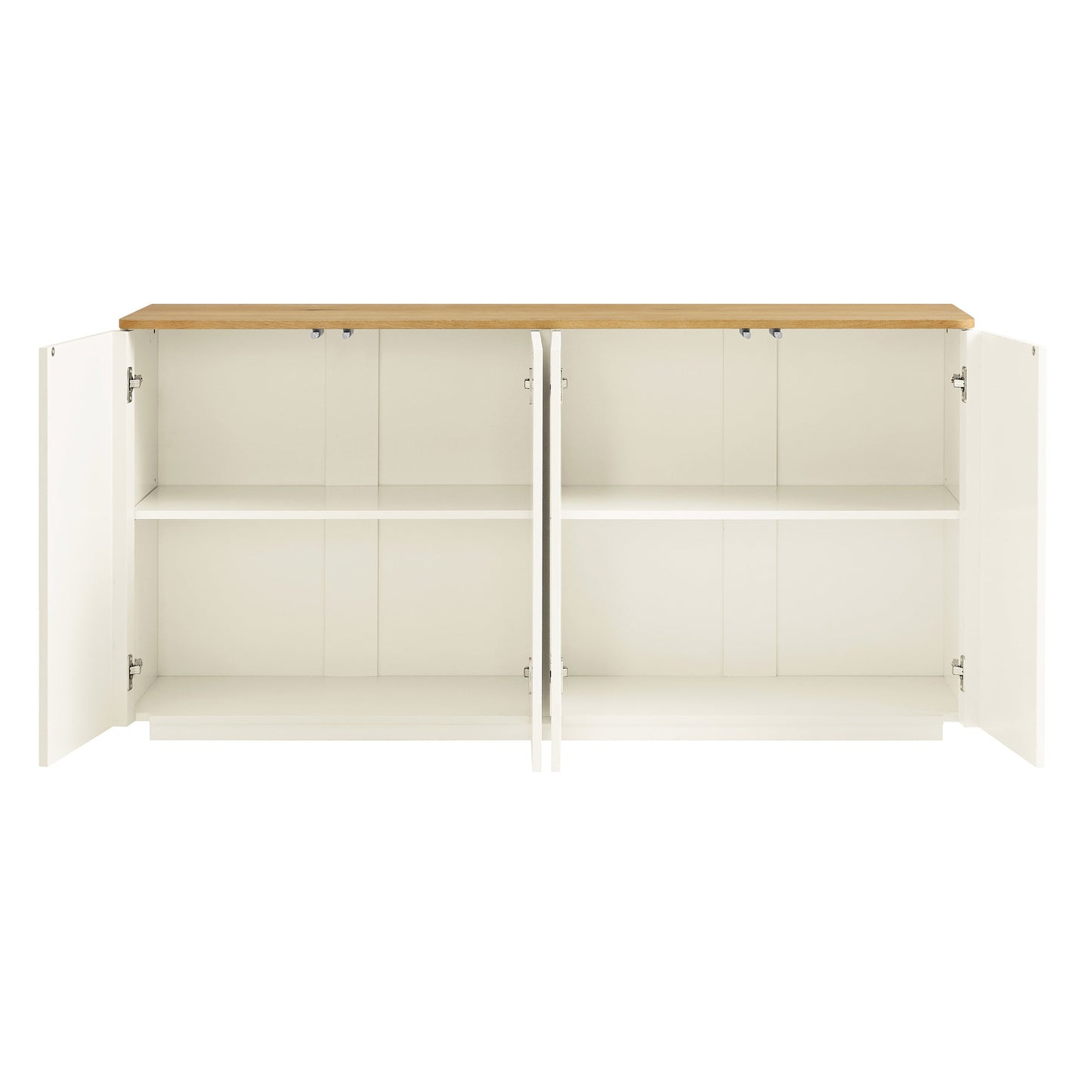 Buffet Agnes à bords incurvés, largeur 150 cm, blanc