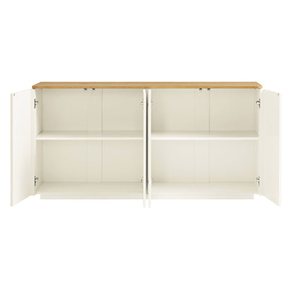 Buffet Agnes à bords incurvés, largeur 150 cm, blanc