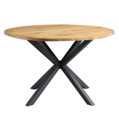 Table à manger en chêne massif à bords incurvés naturels BERN