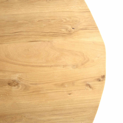 Table à manger en chêne massif à bords incurvés naturels BERN