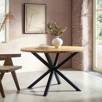 Table à manger en chêne massif à bords incurvés naturels BERN