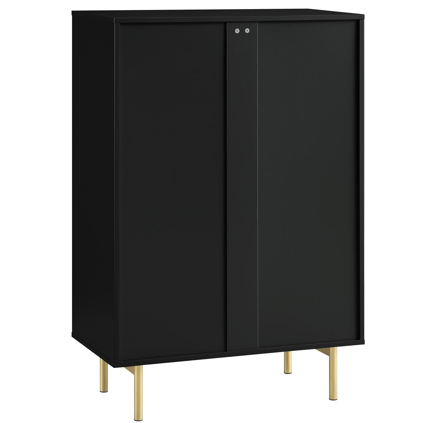 Commode striée Richmond à 5 tiroirs, noir mat