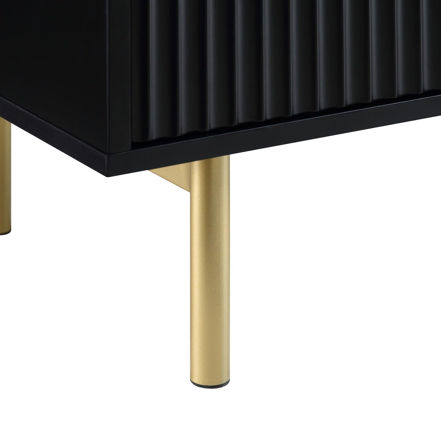 Commode striée Richmond à 5 tiroirs, noir mat