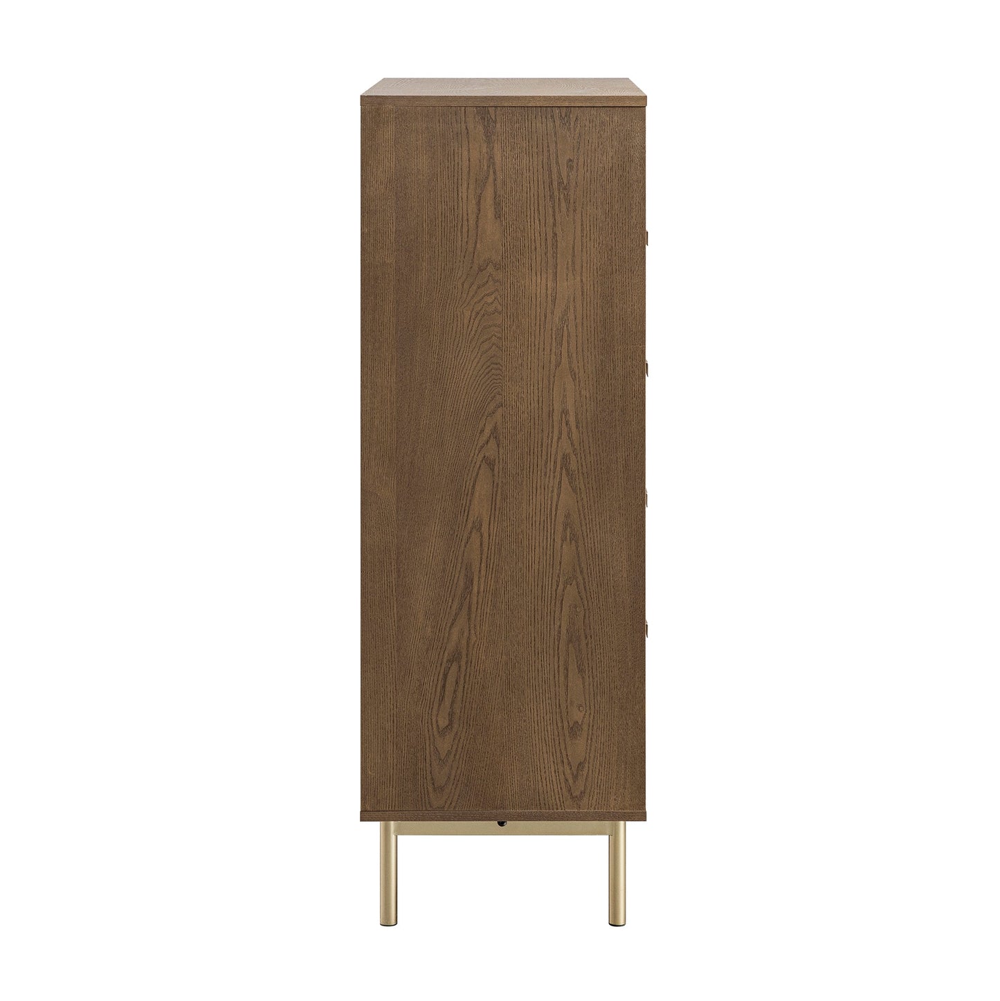 Commode striée Richmond à 5 tiroirs, frêne foncé