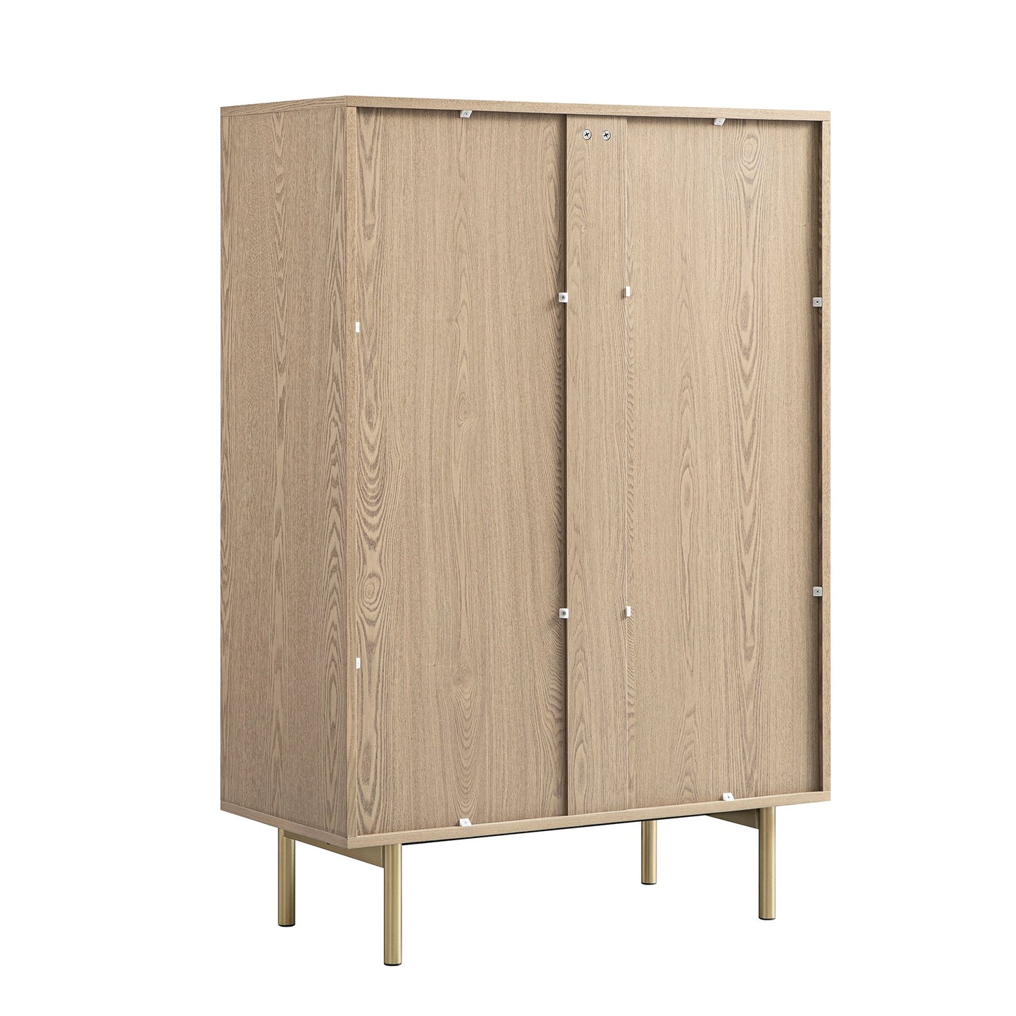 Commode striée Richmond à 5 tiroirs, frêne clair