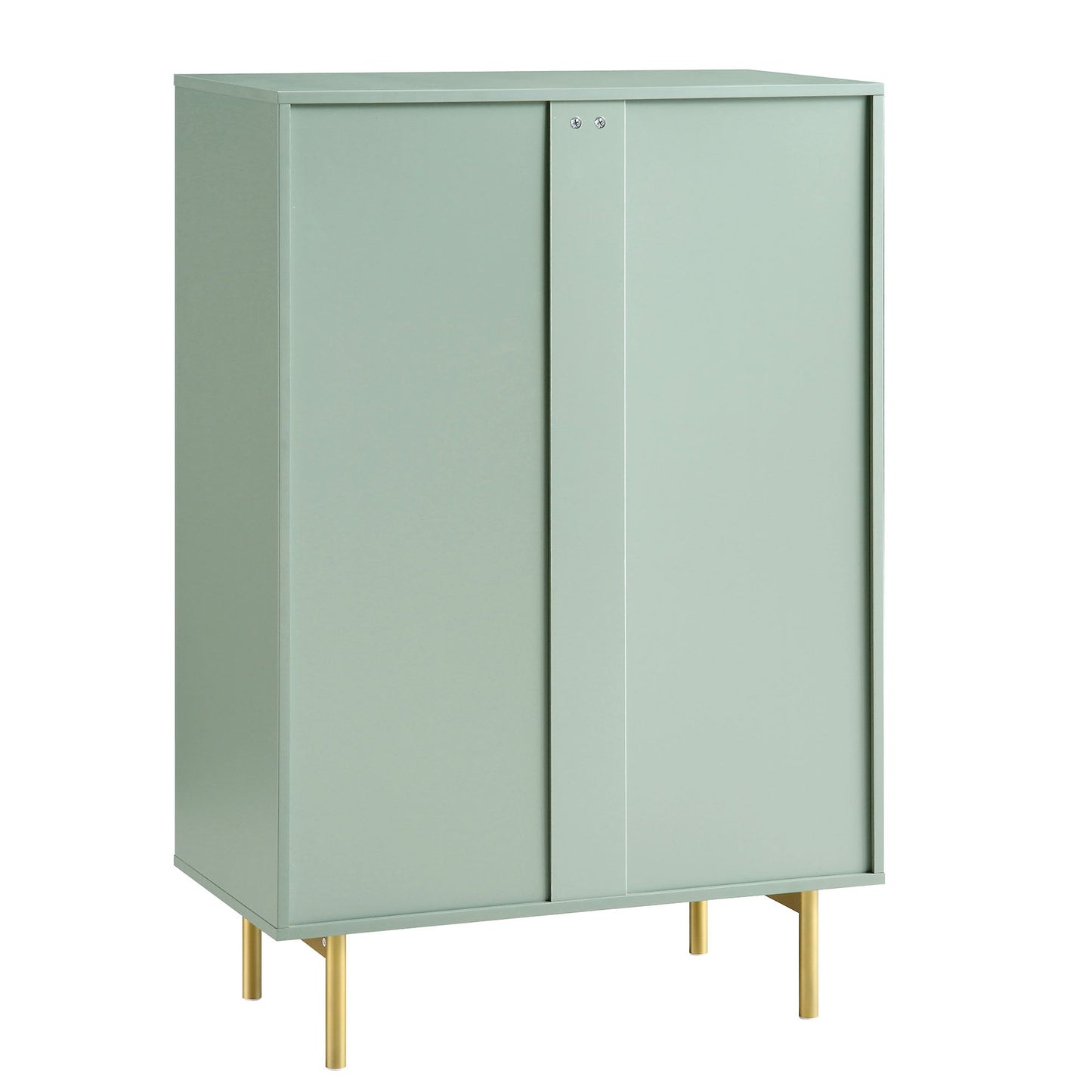 Commode striée Richmond à 5 tiroirs, vert sauge mat