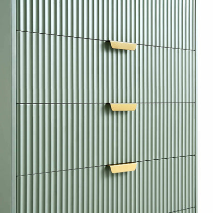 Commode striée Richmond à 5 tiroirs, vert sauge mat