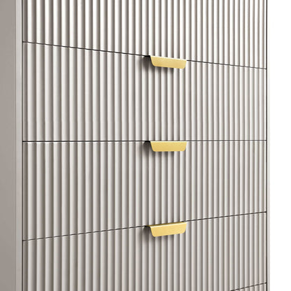 Commode striée Richmond à 5 tiroirs, taupe mat