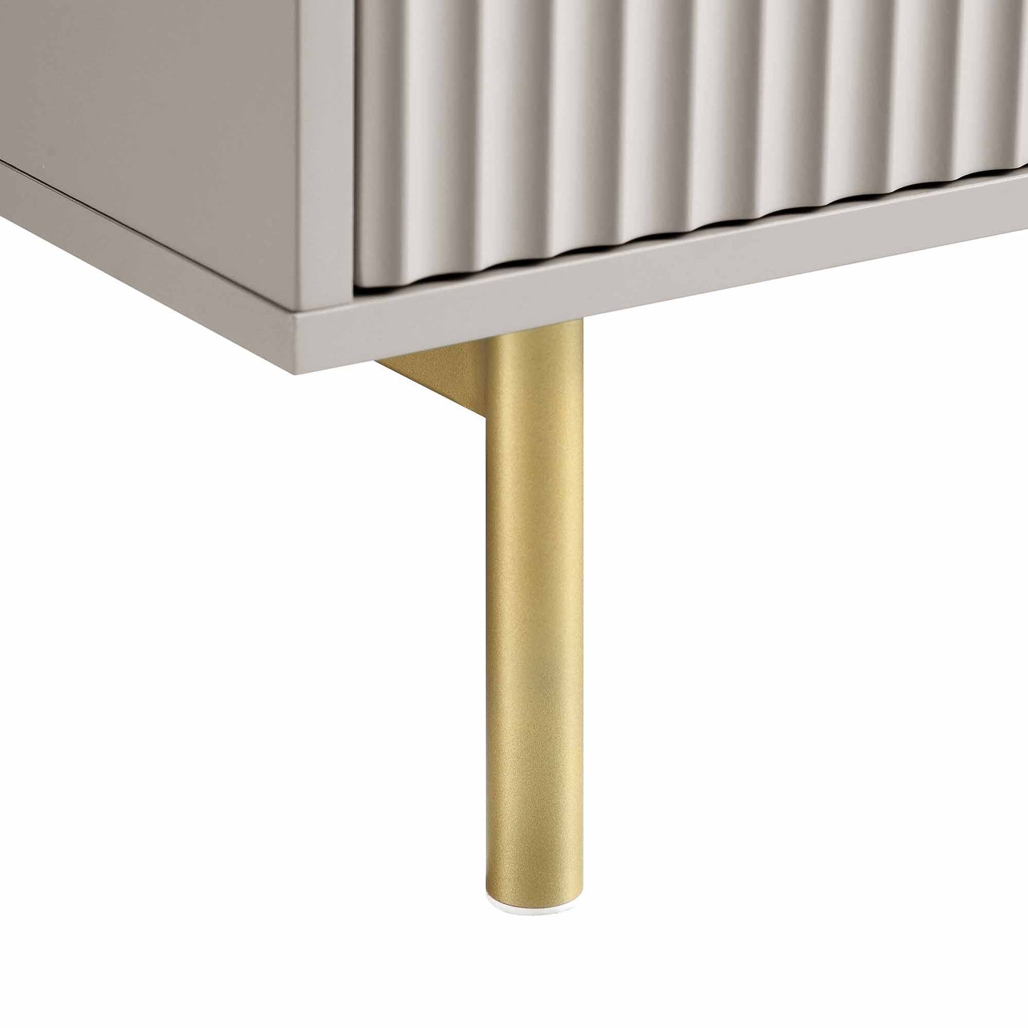 Commode striée Richmond à 5 tiroirs, taupe mat