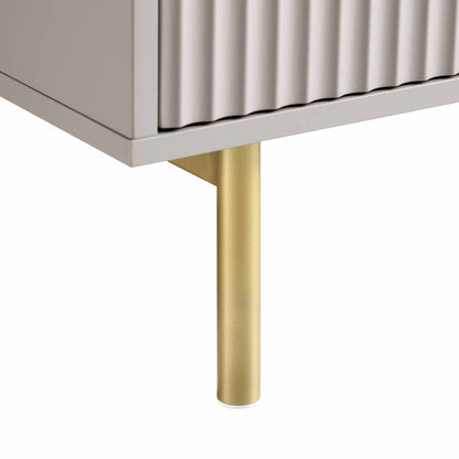 Commode striée Richmond à 5 tiroirs, taupe mat