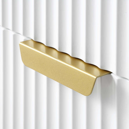 Commode striée Richmond à 5 tiroirs, blanc mat