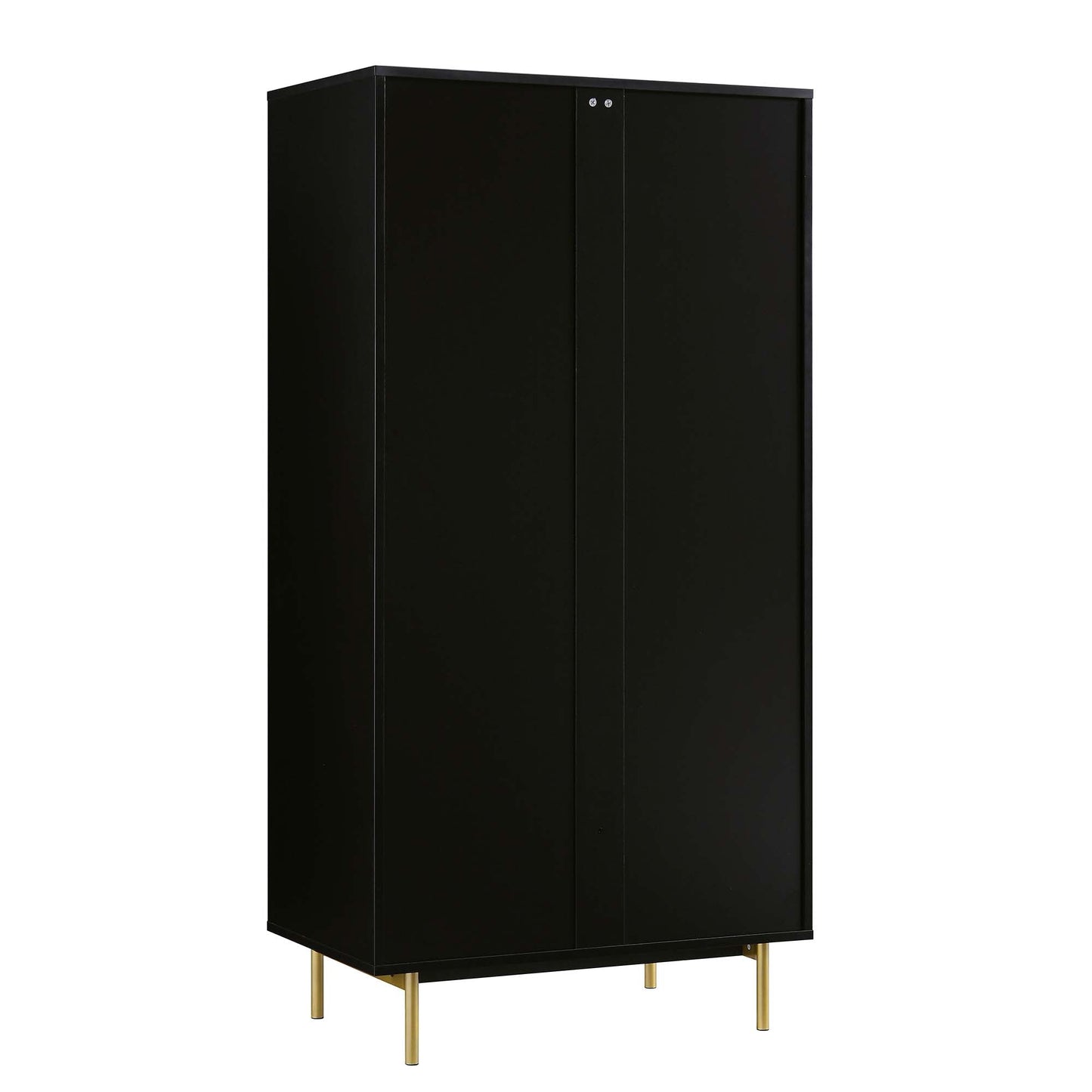 Armoire double striée Richmond avec tiroir, noir mat