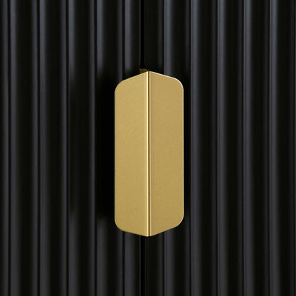 Armoire double striée Richmond avec tiroir, noir mat