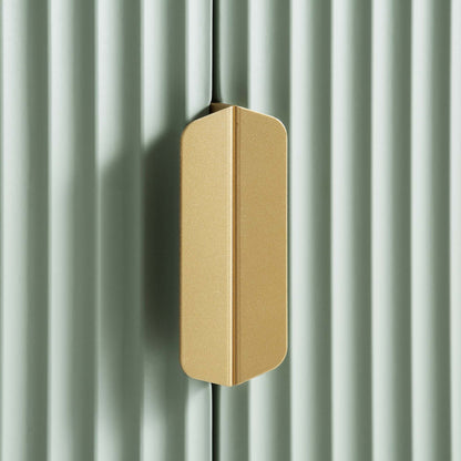 Armoire double striée Richmond avec tiroir, vert sauge mat