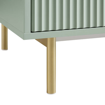 Armoire double striée Richmond avec tiroir, vert sauge mat