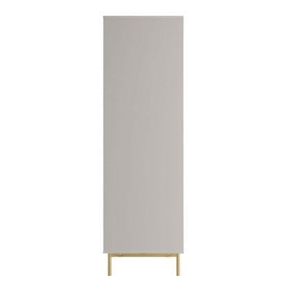 Armoire double striée Richmond avec tiroir, taupe mat