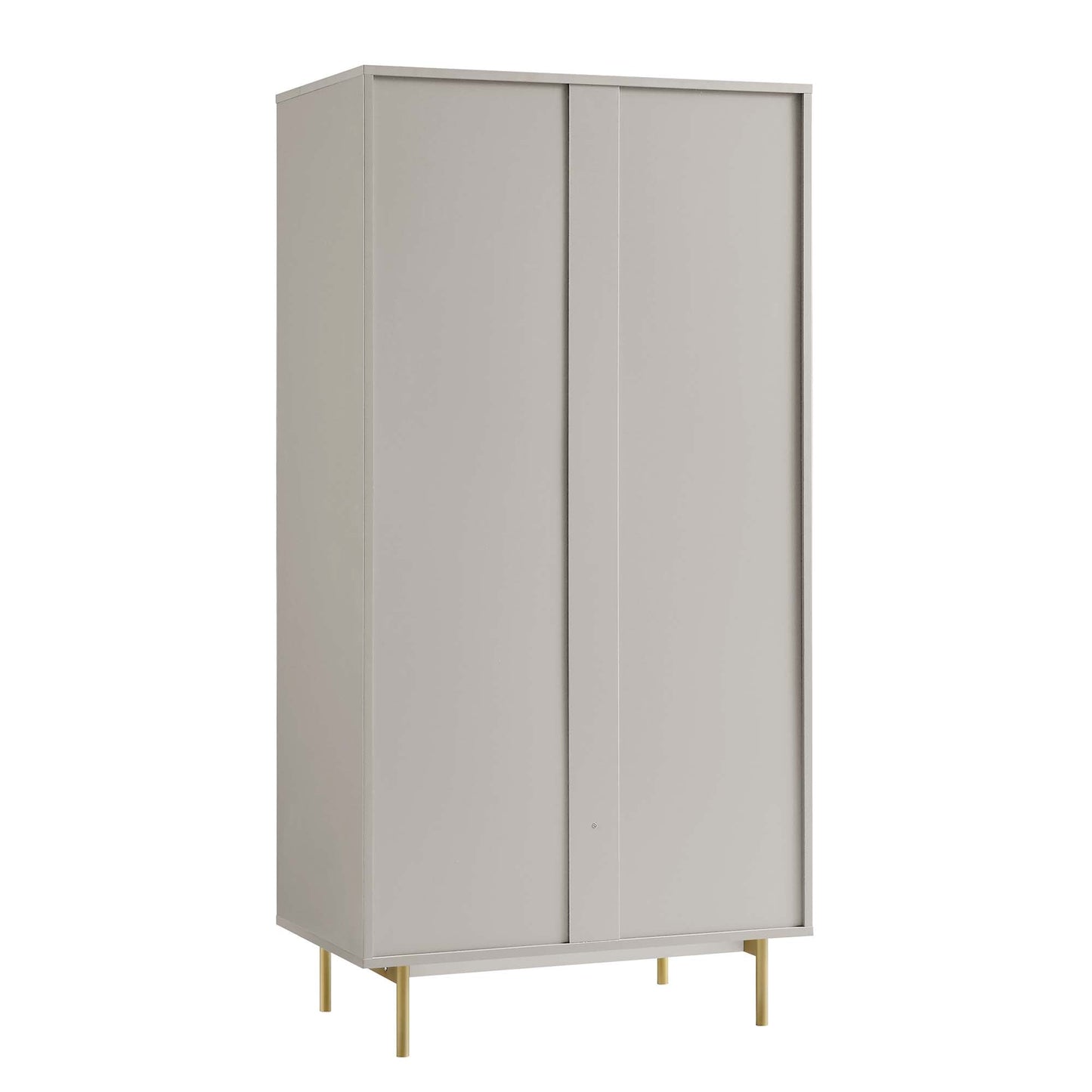 Armoire double striée Richmond avec tiroir, taupe mat