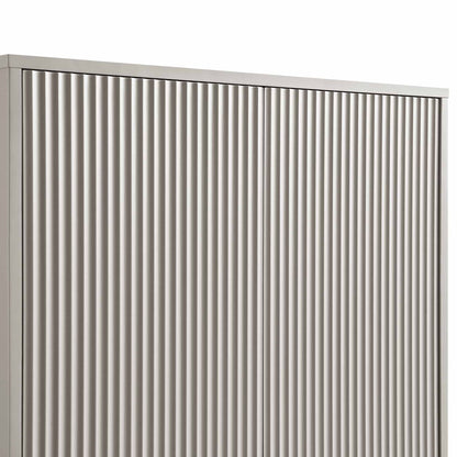 Armoire double striée Richmond avec tiroir, taupe mat