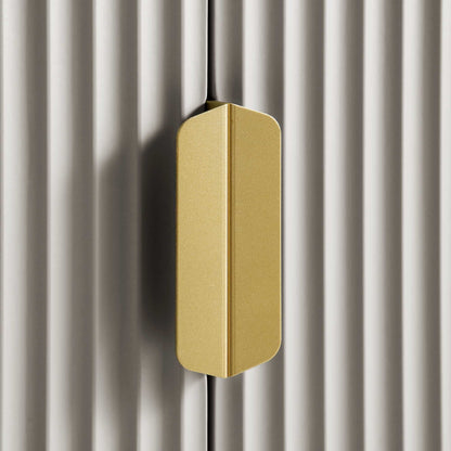 Armoire double striée Richmond avec tiroir, taupe mat