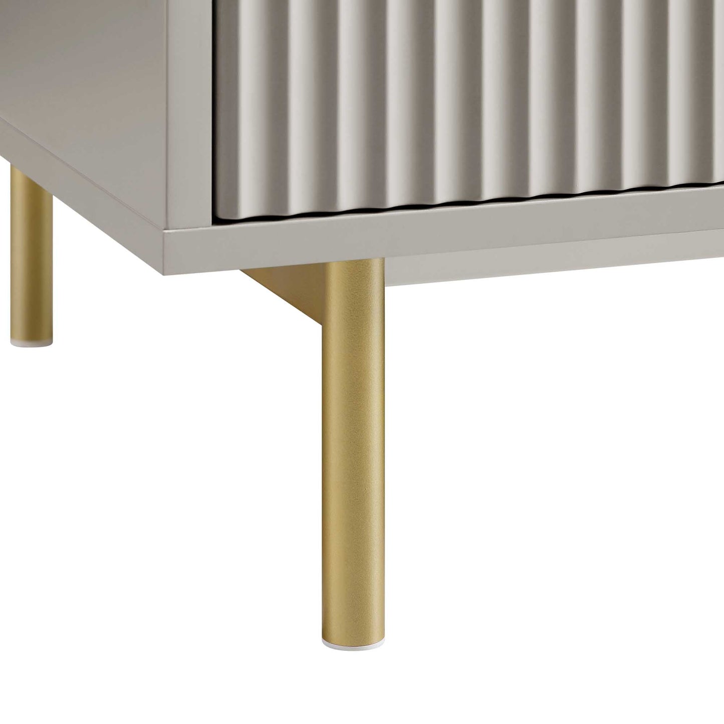 Armoire double striée Richmond avec tiroir, taupe mat