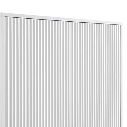 Armoire double striée Richmond avec tiroir, blanc mat