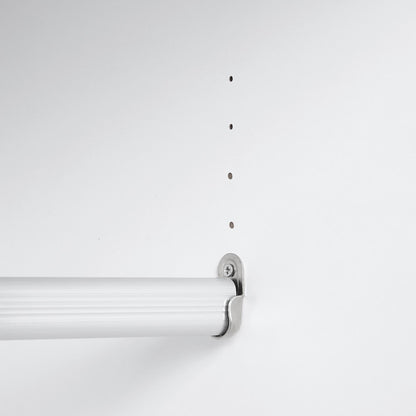 Armoire double striée Richmond avec tiroir, blanc mat