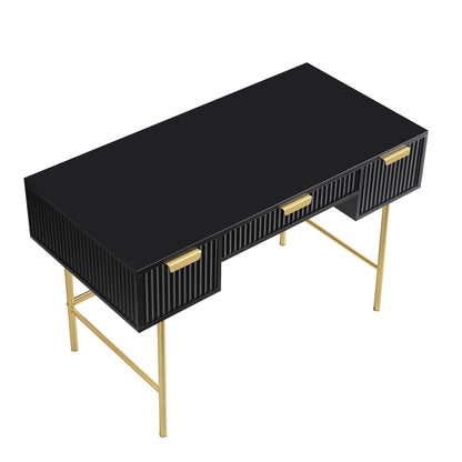 Coiffeuse Richmond Ridged, noir mat