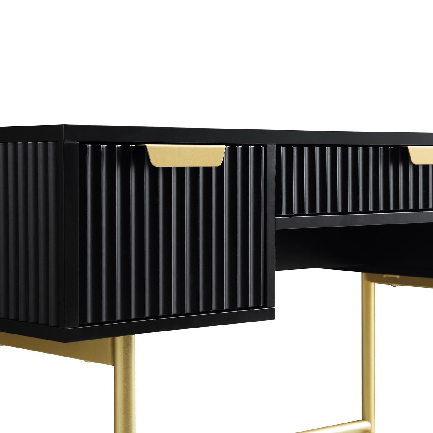 Coiffeuse Richmond Ridged, noir mat