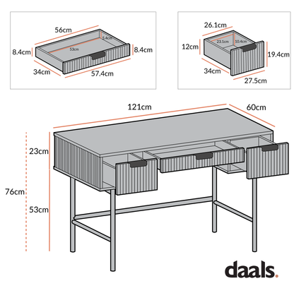 Coiffeuse Richmond Ridged, frêne foncé