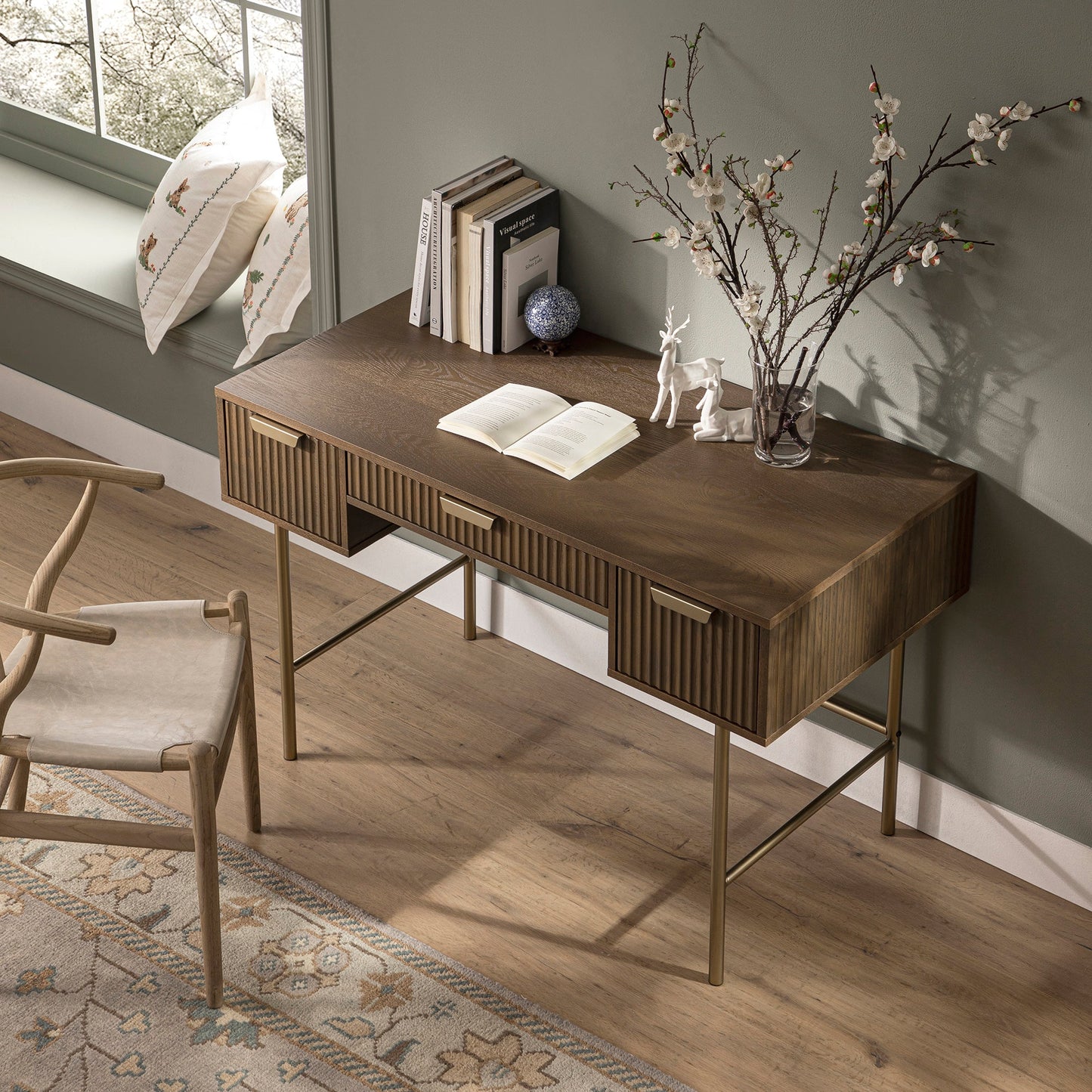 Coiffeuse Richmond Ridged, frêne foncé