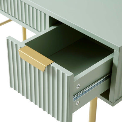 Coiffeuse Richmond Ridged, vert sauge mat