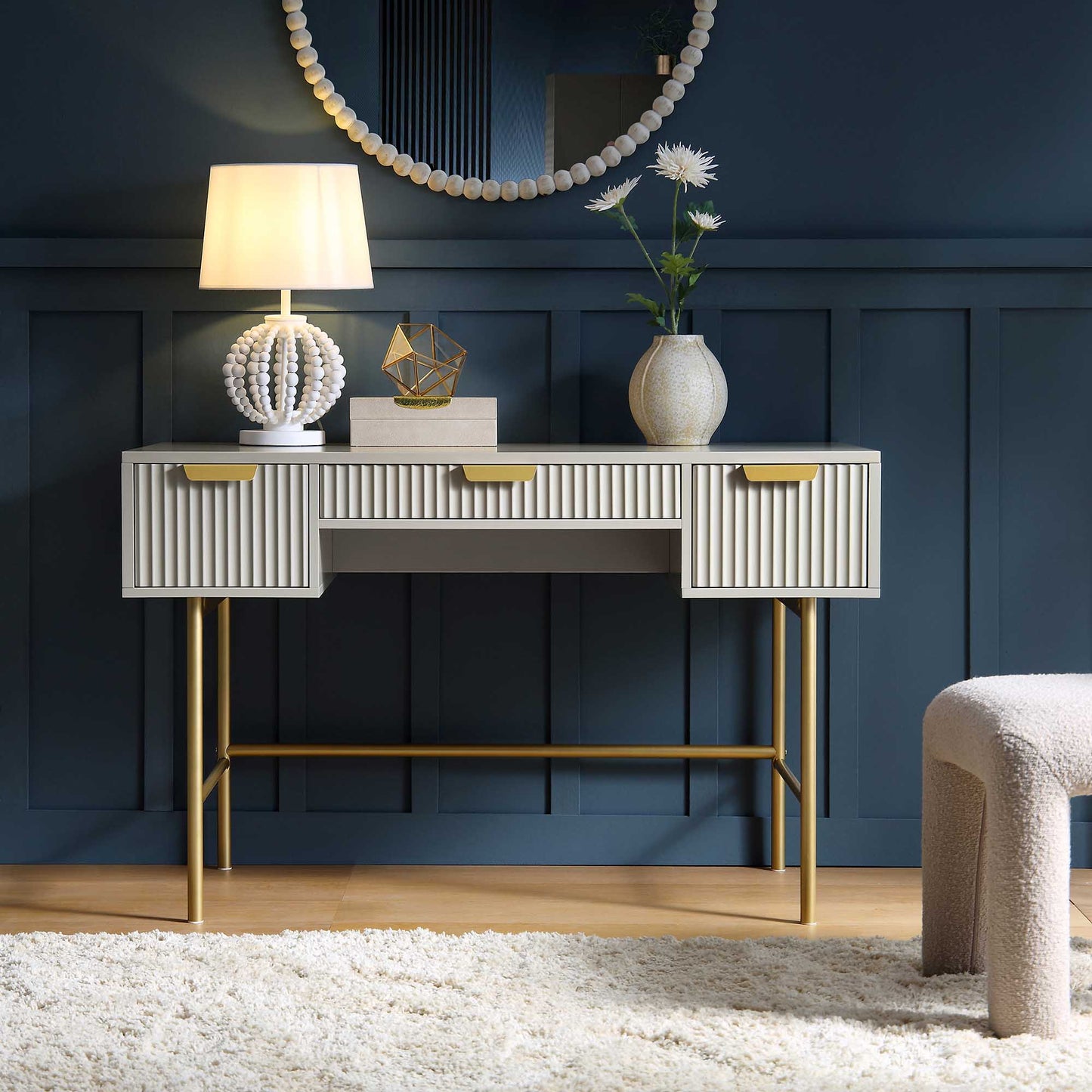 Coiffeuse Richmond Ridged, taupe mat