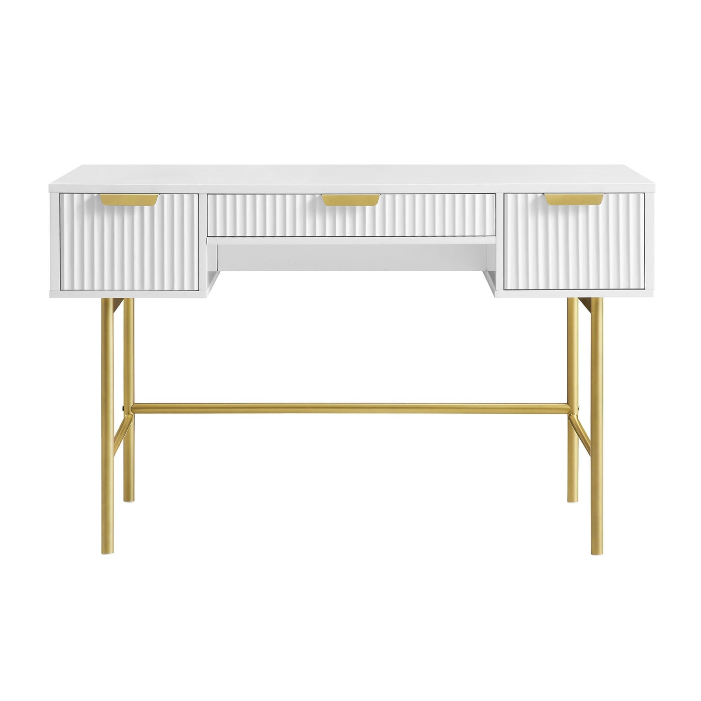 Coiffeuse Richmond Ridged, blanc mat