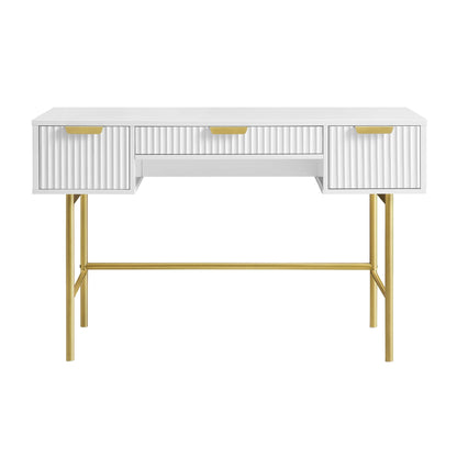 Coiffeuse Richmond Ridged, blanc mat