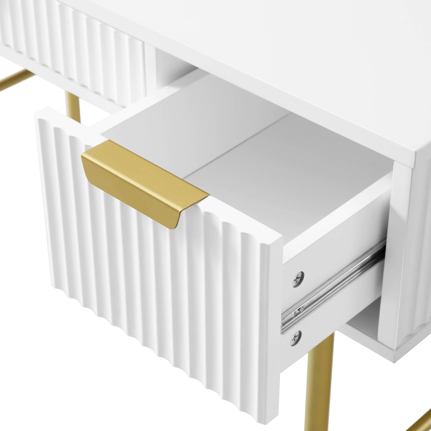 Coiffeuse Richmond Ridged, blanc mat