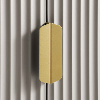 Bibliothèque haute Richmond striée avec portes, taupe mat