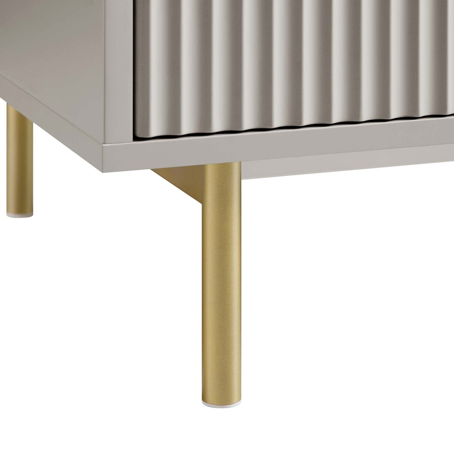 Bibliothèque haute Richmond striée avec portes, taupe mat