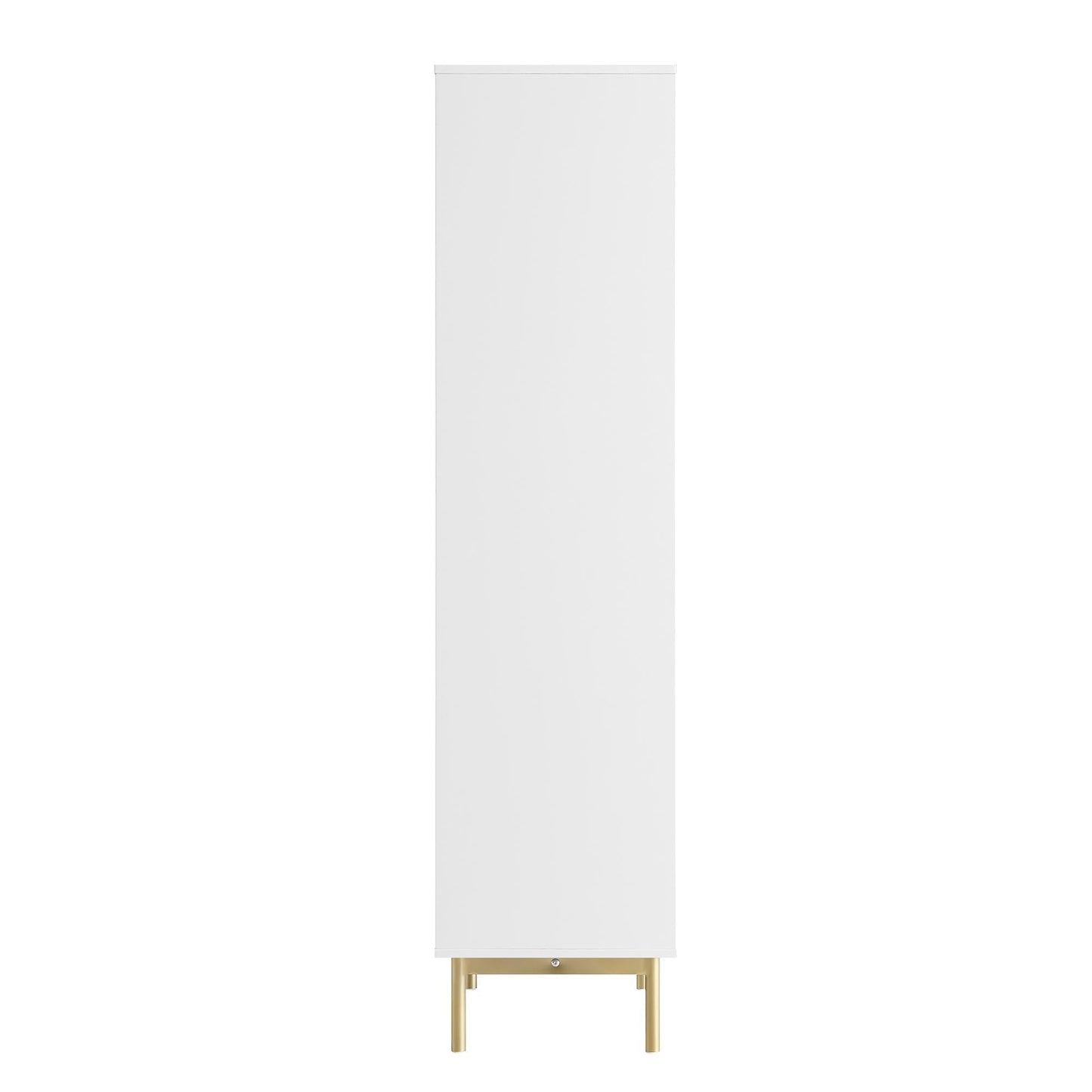 Bibliothèque haute Richmond striée avec portes, blanc mat