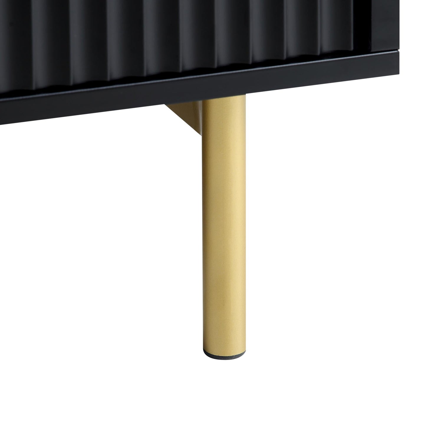 Table basse Richmond striée avec tiroir, noir mat