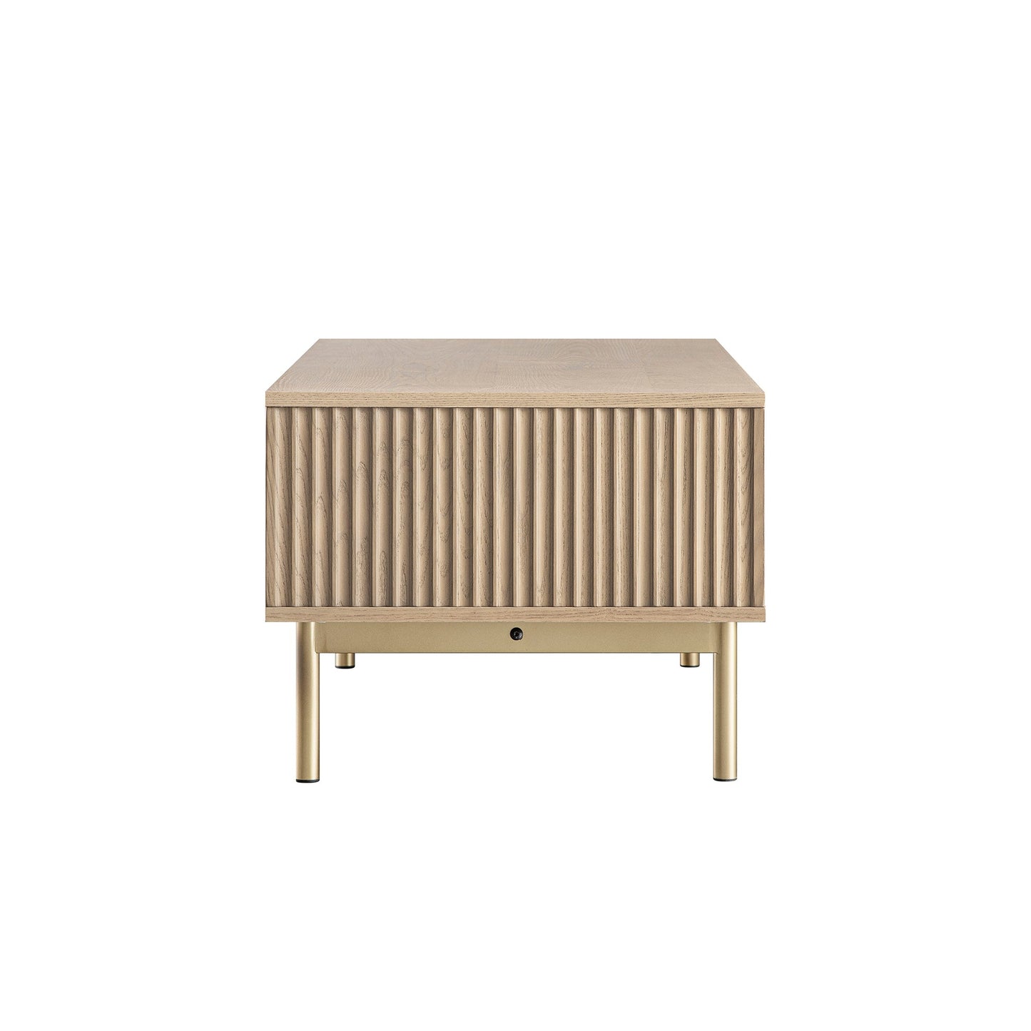 Table basse Richmond striée avec tiroir, frêne clair