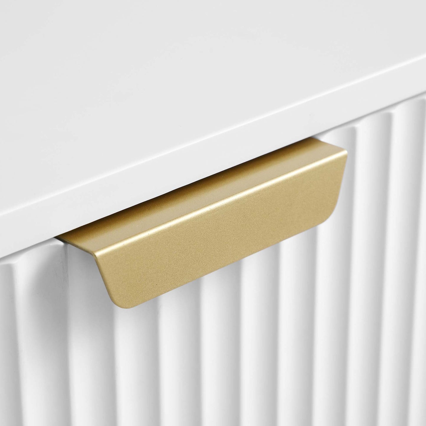 Table basse Richmond striée avec tiroir, blanc mat